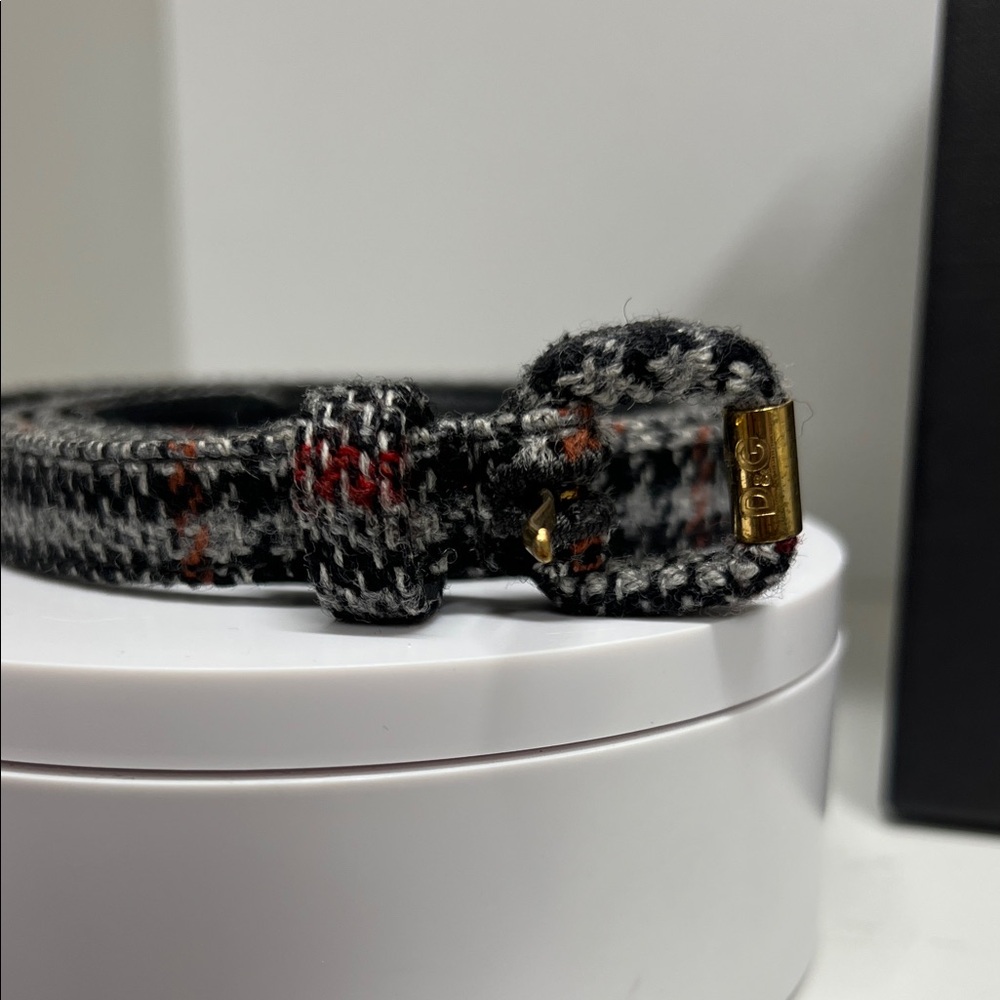 🔥🔥 I Dolce & Gabbana Black Tweed Belt with Gold Buckle box & dust bag - Picture 3 of 7